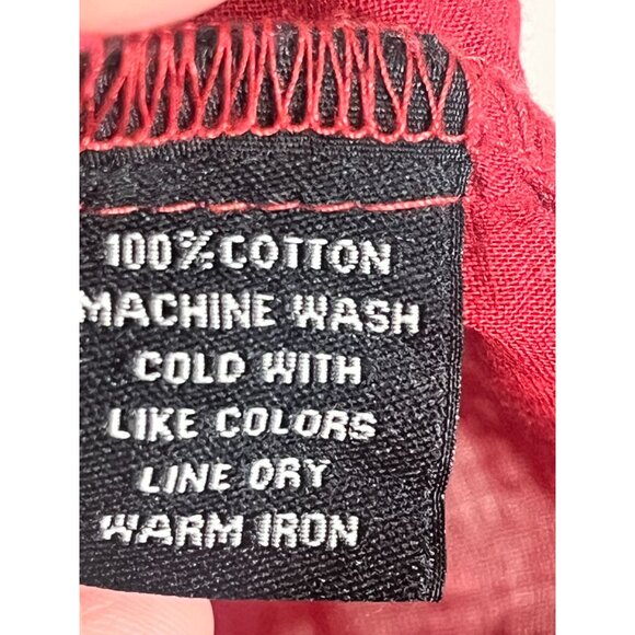 Retro Western Pearl Snap L Red Floral Embroidery Cowgirl Country Farm Metallic - Picture 11 of 12